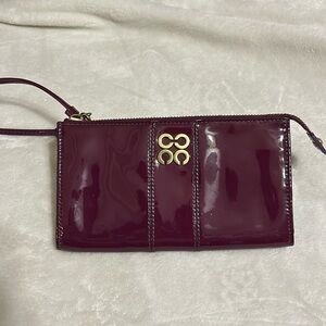 Coach plum wallet wristlet clutch